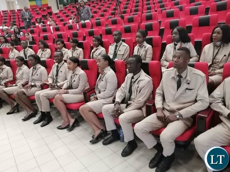 Part of the 25 Zambia Airways cabin crew members that graduated from the Ethiopian Airline Aviation Academy.