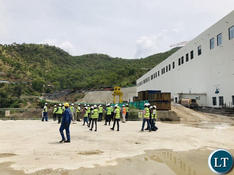 Construction workers at the Kafue Gorge