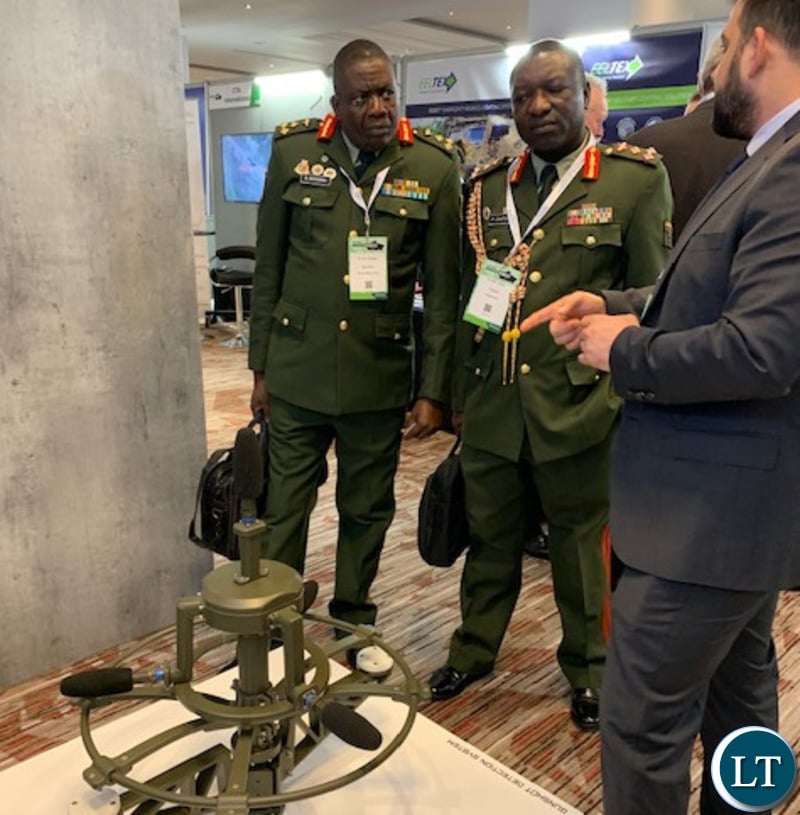Defence Attache General Oscar Chapula with Brigadier General Mudas Musukwa, Brigade Commander Armoured Brigade, Zambia Army at a conference in London