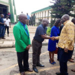 Defence Minister Davies Chama and Home Affairs Minister Stephen Kampyongo flanked by Police Inspector General Kakoma Kanganja arriving in Chingola on Sunday