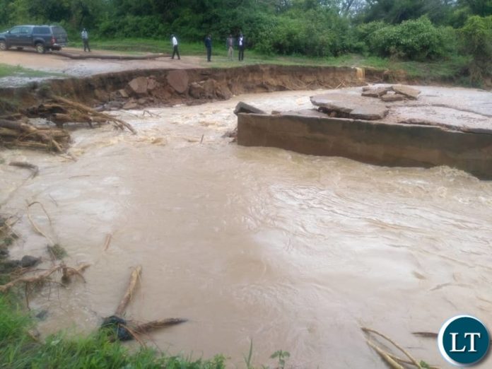 Makoye Bridge In Monze Washed Away By Flash Floods