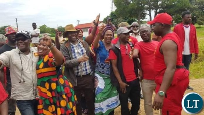 Mumbi Phiri mingling with UPND Campaign Team