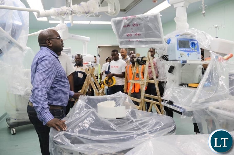 Health Minister Dr. Chitalu Chilufya in the company of Muchinga Province Minister Malozo Sichone and Chinsali Lawmaker Kalalwe Mukosa inpecting the works at the newly built Chinsali General Hospital 