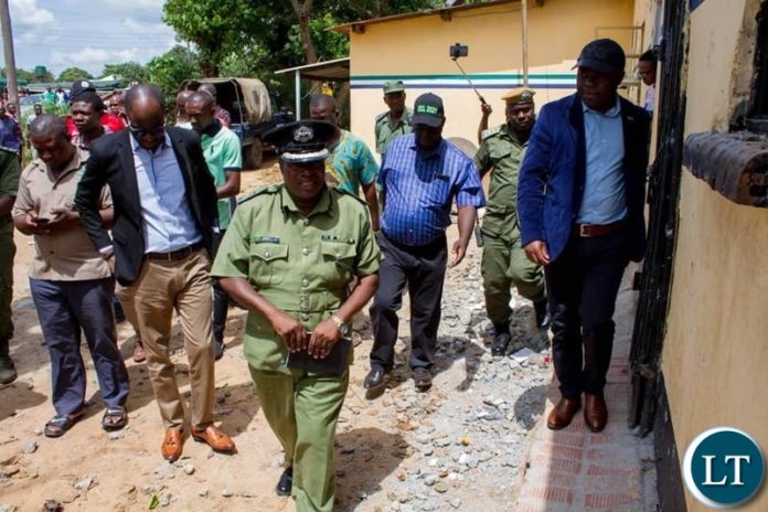 Home Affairs Minister Visiting the Vandalised Police Post