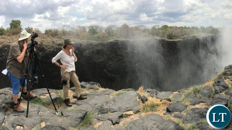 Alex Crawford of Sky News reporting from Victoria Falls, Livingstone