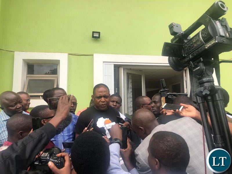 Kalusha Bwalya briefs Journalists at Football House after filing in his nomination papers