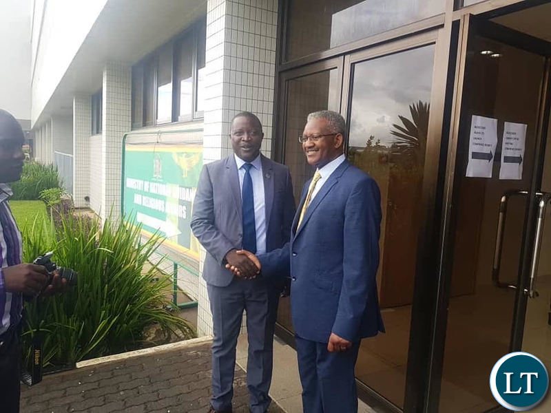 Kapiri Mposhi Member of Parliament Stanley Kakubo with Prof Chirwa at the launch of the City Cruiser Bus in Lusaka