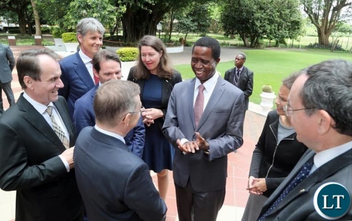 President Lungu meeting with the European Union delegation at State House