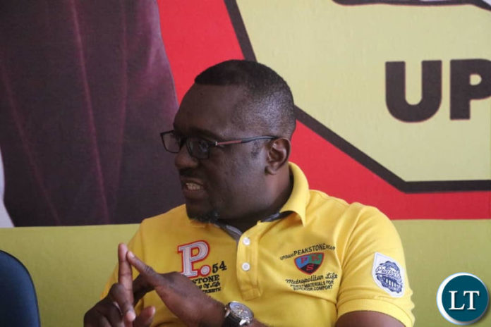 Mazabuka Central Member of Parliament Garry Nkombo during the news briefing