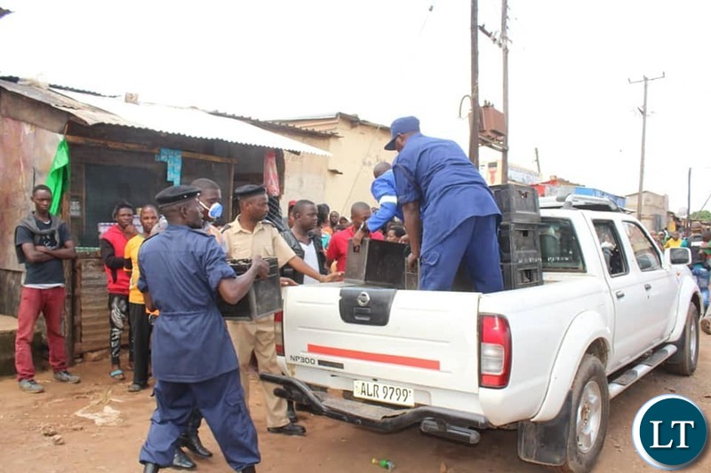 Police arrest people violating President Edgar Chagwa Lungu's directive to the Nation to have all bars closed amongst other directives in order to curb the outbreak of the Corona Virus in Zambia.