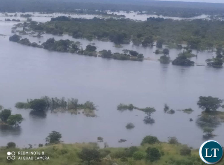 President Lungu  conducts an inspection of the flood situation in 20 villages of Luapula and Northern provinces.