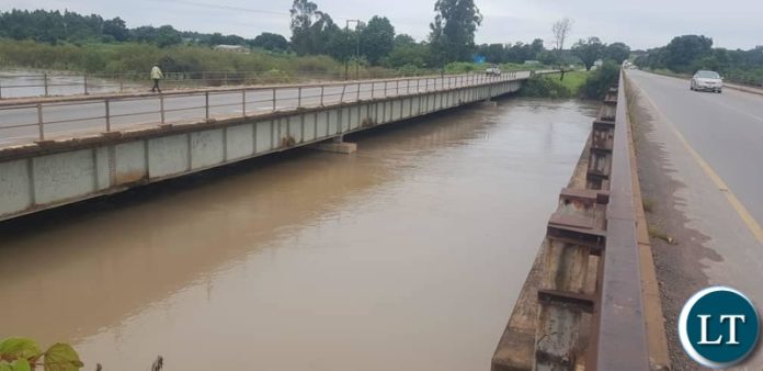 The Luangwa South Bound Bridge crossing the Kafue River along the T3 Road in Kitwe on the Copperbelt. The Luangwa South Bound Bridge crossing the Kafue River along the T3 Road in Kitwe on the Copperbelt.