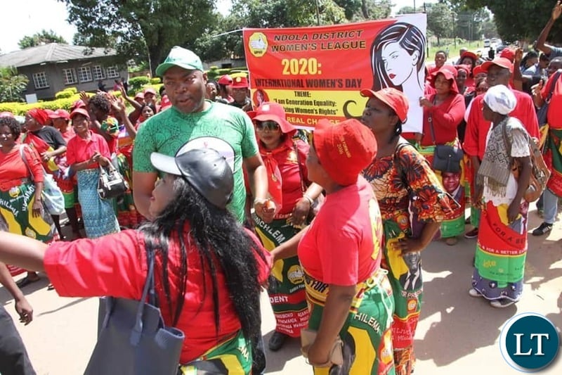 Lusaka Province Minister Bowman Lusambo interacts with UPND Women During the Internal Women's Day celebrations