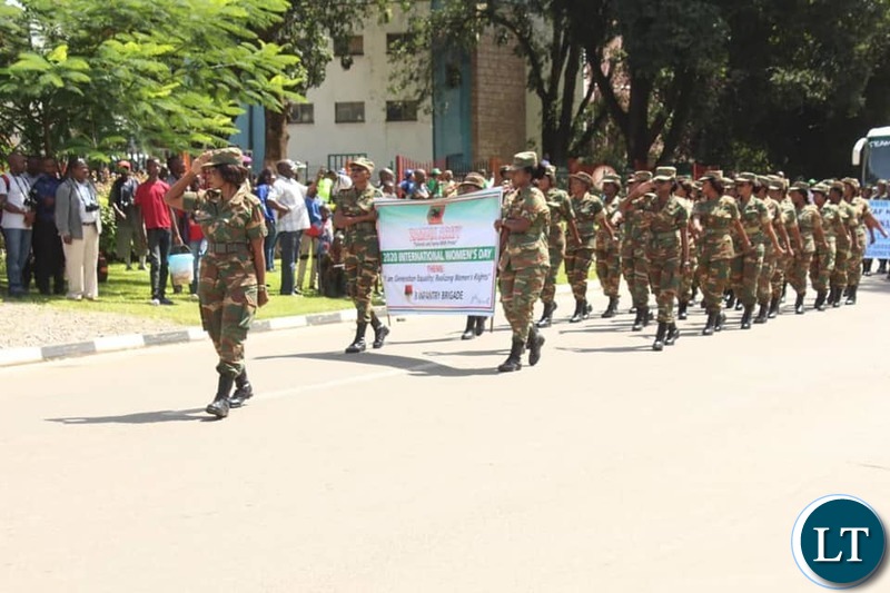 Zambia Army Women During the Celebration of International Women's Day