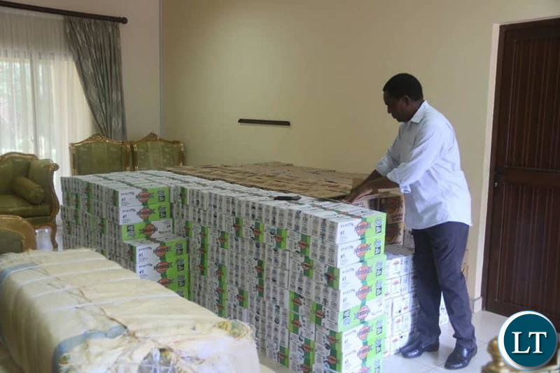 HH inspecting some of the items to be donated as part of Covid-19 response