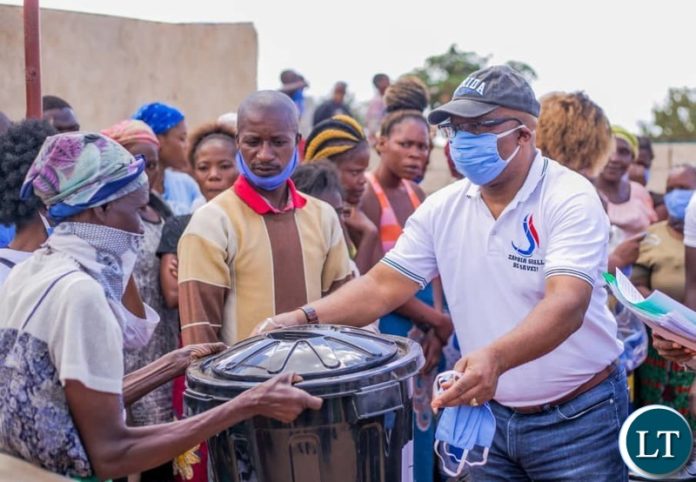 Dr. Nevers Sekwila Mumba launching a Zambia Shall Be Saved Covid Prevention in Kailikiliki Compound of Lusaka. Dr. Nevers Sekwila Mumba launching a Zambia Shall Be Saved Covid Prevention in Kailikiliki Compound of Lusaka.