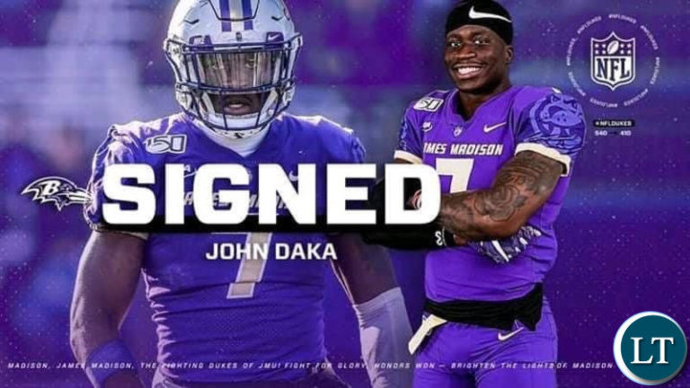 John Daka sings for Ravens, becomes first Zambian to play in the NFL