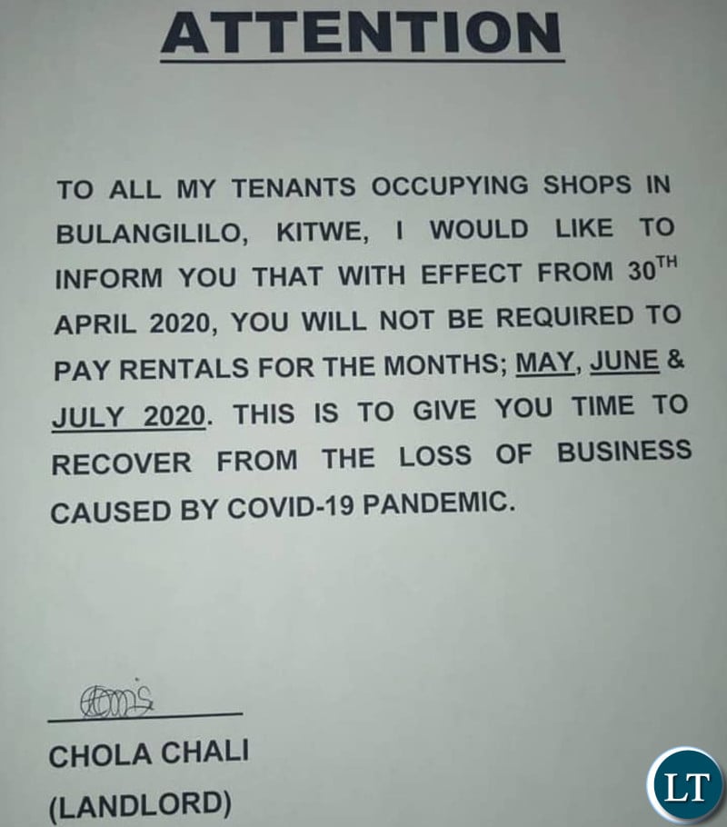 Letter to Tenants