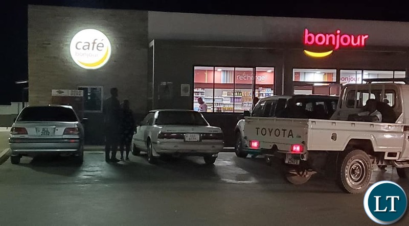 Police whip and picked up patrons found consuming alcohol at total filling station in Salama Park