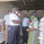 Copperbelt Minister Mr Mwakalombe flanked by Copperbelt Police Commsioner Charity Katanga, NCC Town clerk Wisdom Bwalya , District Commsioner Anthony Katongo and other officials