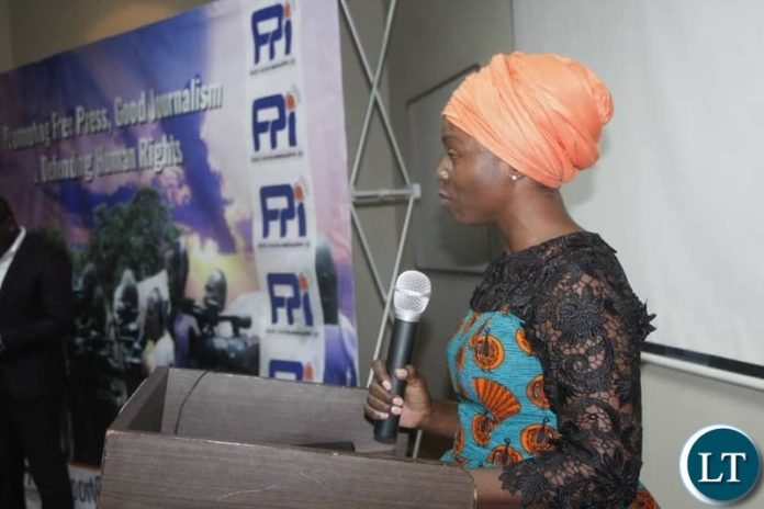 Joan Chirwa an IPI member, Free Press Initiative Zambia