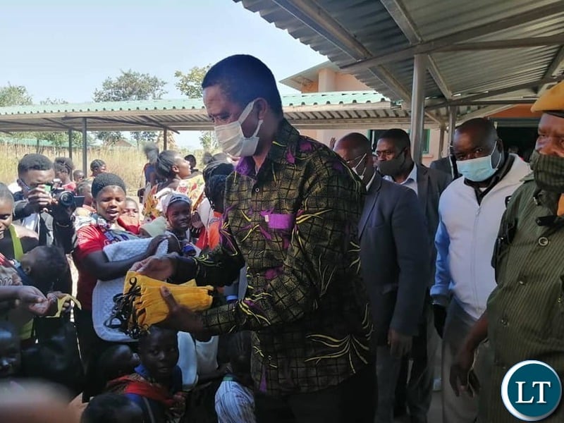 President Lungu Distributing Face Masks 