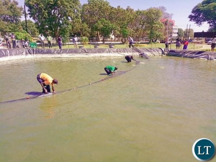 Fish harvesting ceremony at Lusaka Girls and Kabulonga Boys Secondary School in Lusaka