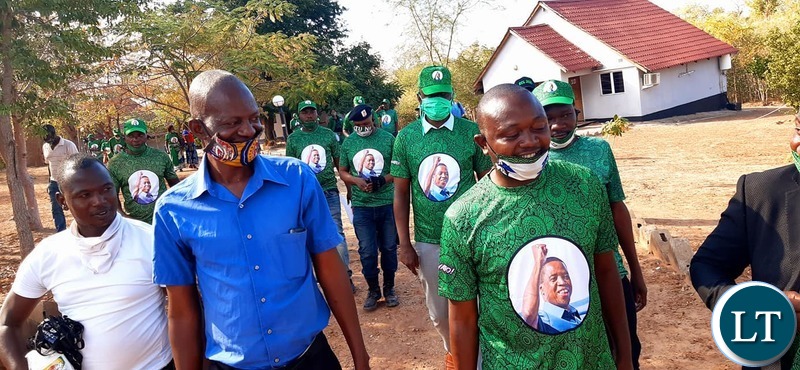 Patriotic Front Lusaka Province Youth Chairperson Danniel Kalembe arrive to donate COVID-19 Fight Materials