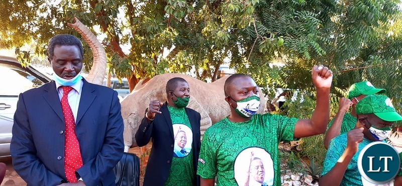Mr Kalembe at a ceremony where PF donated assorted COVID-19 preventive materials valued at twenty thousand kwacha.