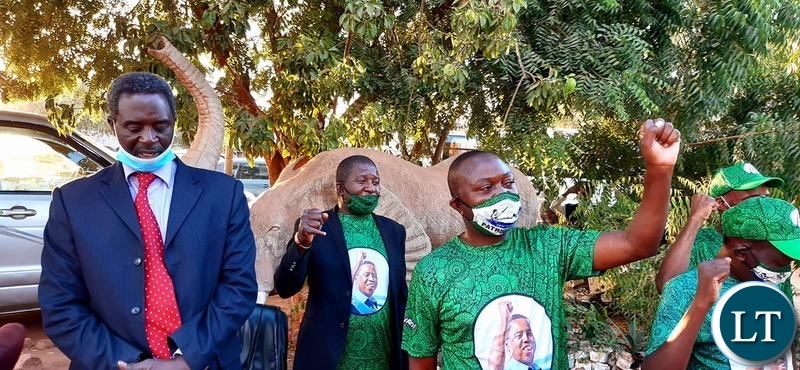 Mr Kalembe at a ceremony where PF donated assorted COVID-19 preventive materials valued at twenty thousand kwacha.