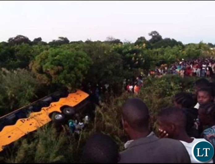 A Power Tools Bus coming from Chavuma to Lusaka carrying 19 passengers on the Banks of the River at Mundanya Bridge in Manyinga District of North Western Province. A Power Tools Bus coming from Chavuma to Lusaka carrying 19 passengers on the Banks of the River at Mundanya Bridge in Manyinga District of North Western Province.