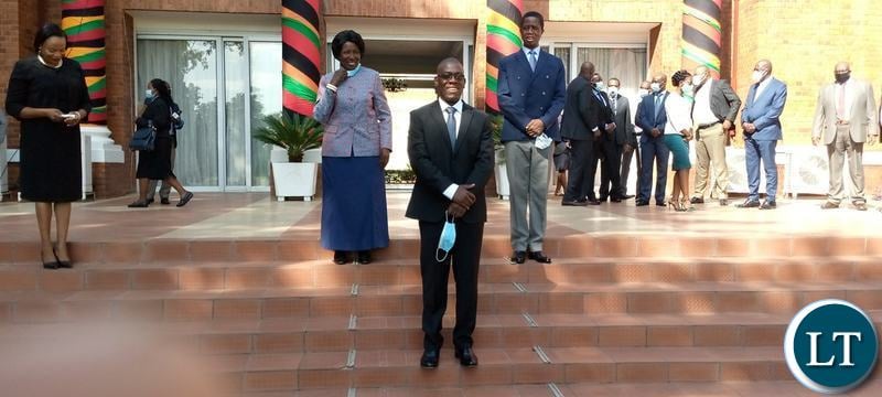 The Swearing Ceremony of Mr. Chibwe Mulonda as Controller Internal Audit at Ministry of Finance and Ms Clare Mwamba Mubanga Mazimba as Deputy Auditor General in Charge of Corporate Services at State House