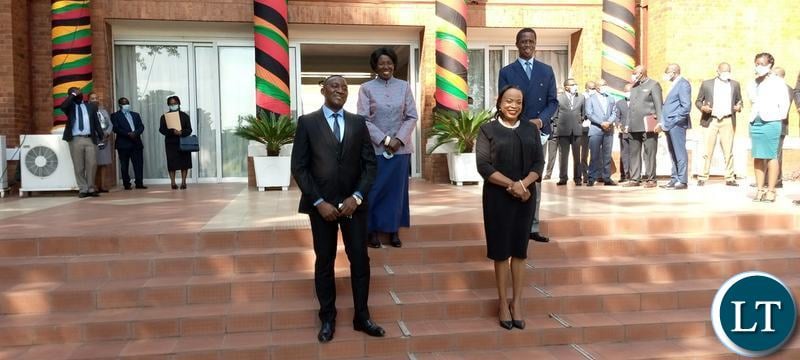 The Swearing Ceremony of Mr. Chibwe Mulonda as Controller Internal Audit at Ministry of Finance and Ms Clare Mwamba Mubanga Mazimba as Deputy Auditor General in Charge of Corporate Services at State House