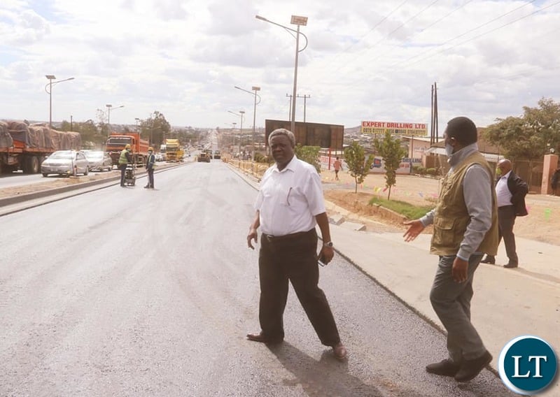 UPND President Hakainde Hichilema Inspecting Works on Lumumba Road