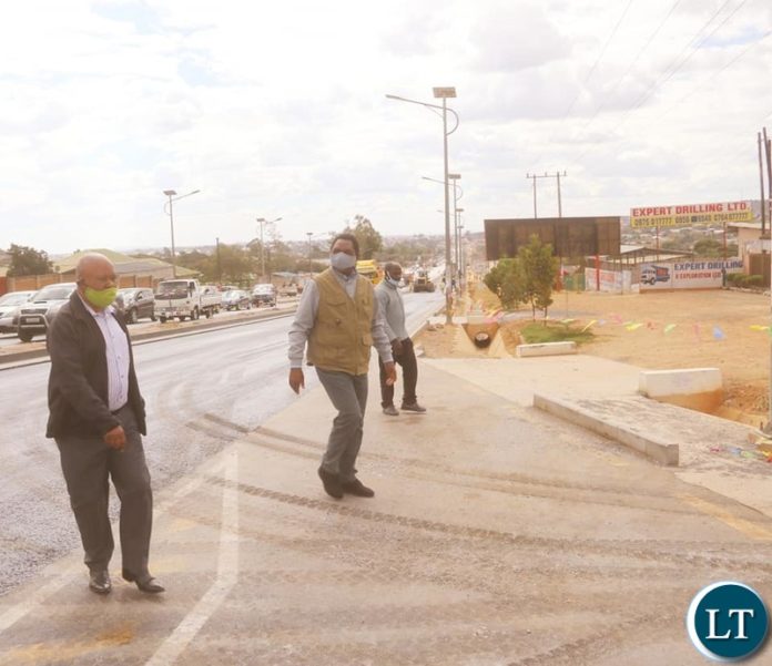 UPND President Hakainde Hichilema Inspecting Works on Lumumba Road