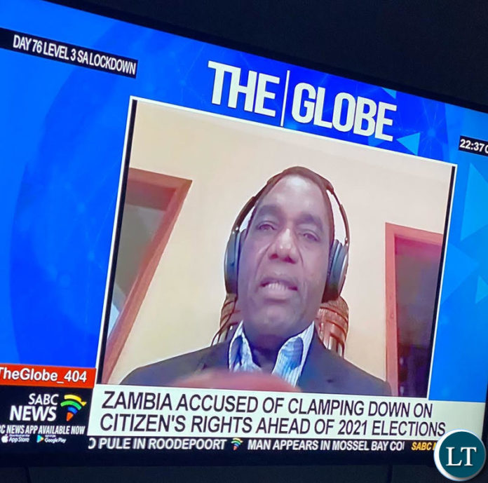 HH speaking on SABC on Wednesday evening
