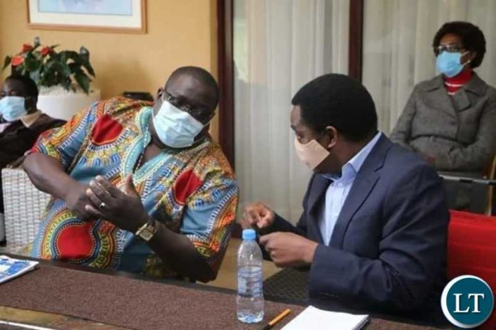 Kambwili and HH at a press Briefing