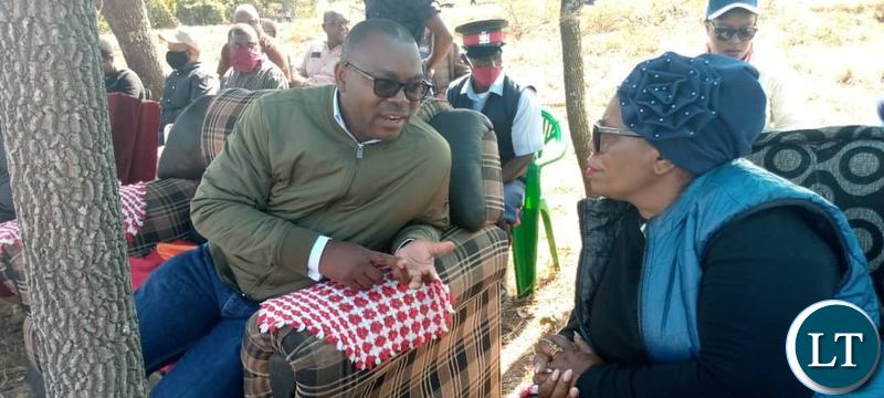 Livestock and Fisheries Minister Professor Nkandu Luo with Lunte Member of Parliament Hon Mutotwe Kafwaya at the Livestock handover Ceremony