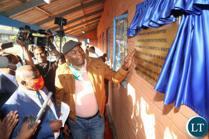 Lusaka Province Minister Bowman Lusambo unveils a plaque after handing over the refurbished dormitory at Solwezi Technical School which is now named after him Lusaka Province Minister Bowman Lusambo unveils a plaque after handing over the refurbished dormitory at Solwezi Technical School which is now named after him