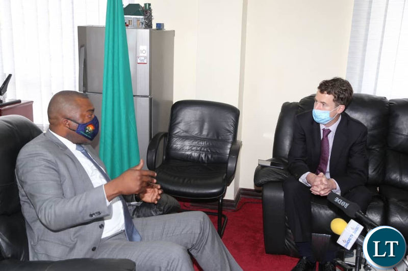 Lusambo with UK High Commissioner to Zambia Nicholas Woolley 