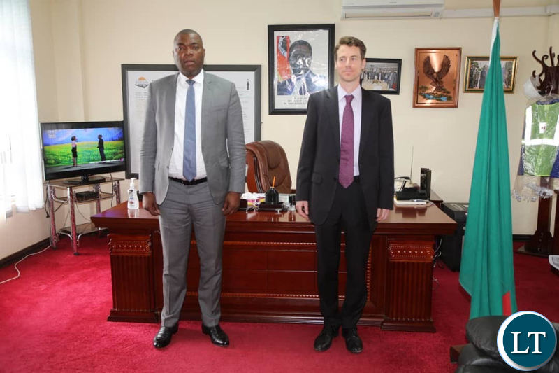 Lusambo with UK High Commissioner to Zambia Nicholas Woolley 