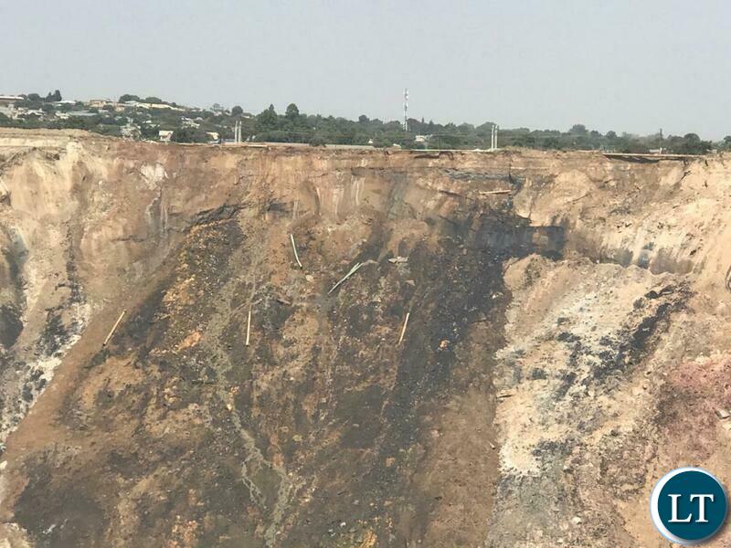 Nchanga Open Pit area which caved-in 2