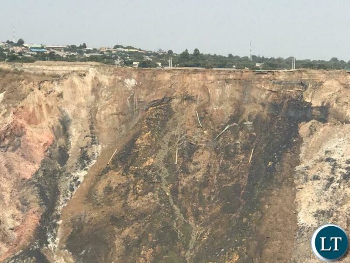 Nchanga Open Pit area which caved-in