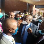 Health Minister Dr. Chitalu Chilufya at the Court with PF supporters from Luapula Province