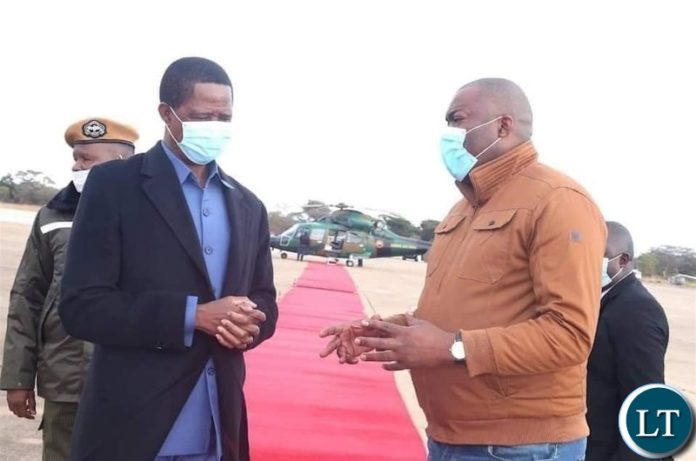 Lusaka Province Minister Bowman Lusambo with President Lungu