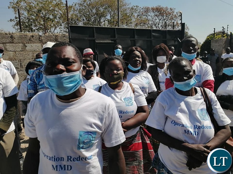 Some of the people organised by Nominated Member of Parliament Raphael Nakachinda  for his press briefing 
