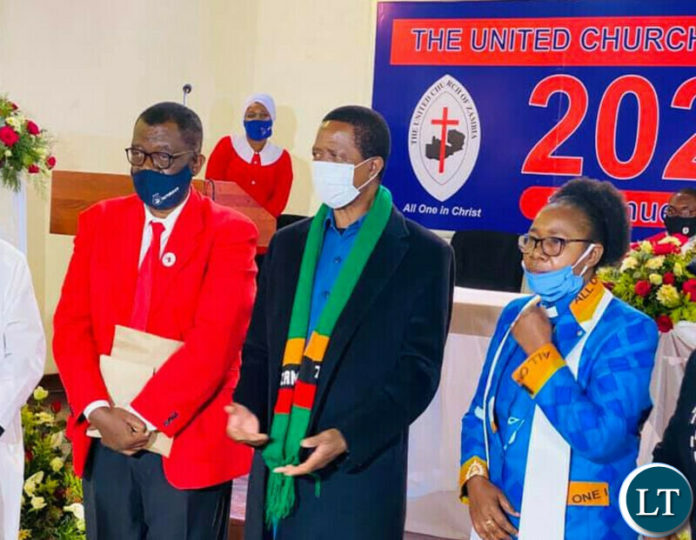 President Lungu at the United Church of Zambia (UCZ)