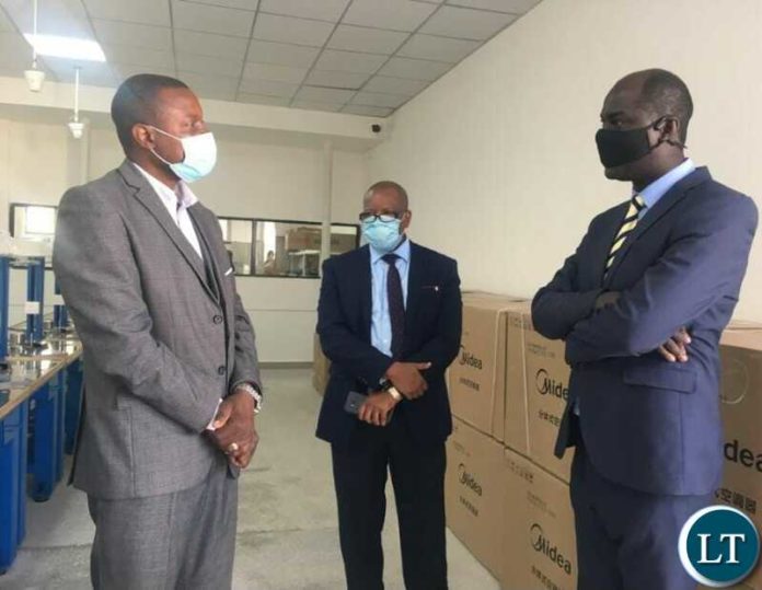 Permanent Secretary in the Ministry of Mines and Minerals Development Barnaby Mulenga at the offices touring Mutinta Jewellery and Gemstone processing plant in Lusaka