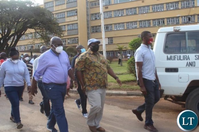 Health Minister Conducting Inspection at Kitwe central Hospital