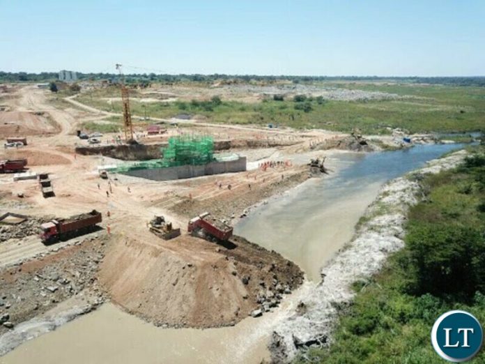 The Kafulafuta Dam under constrution